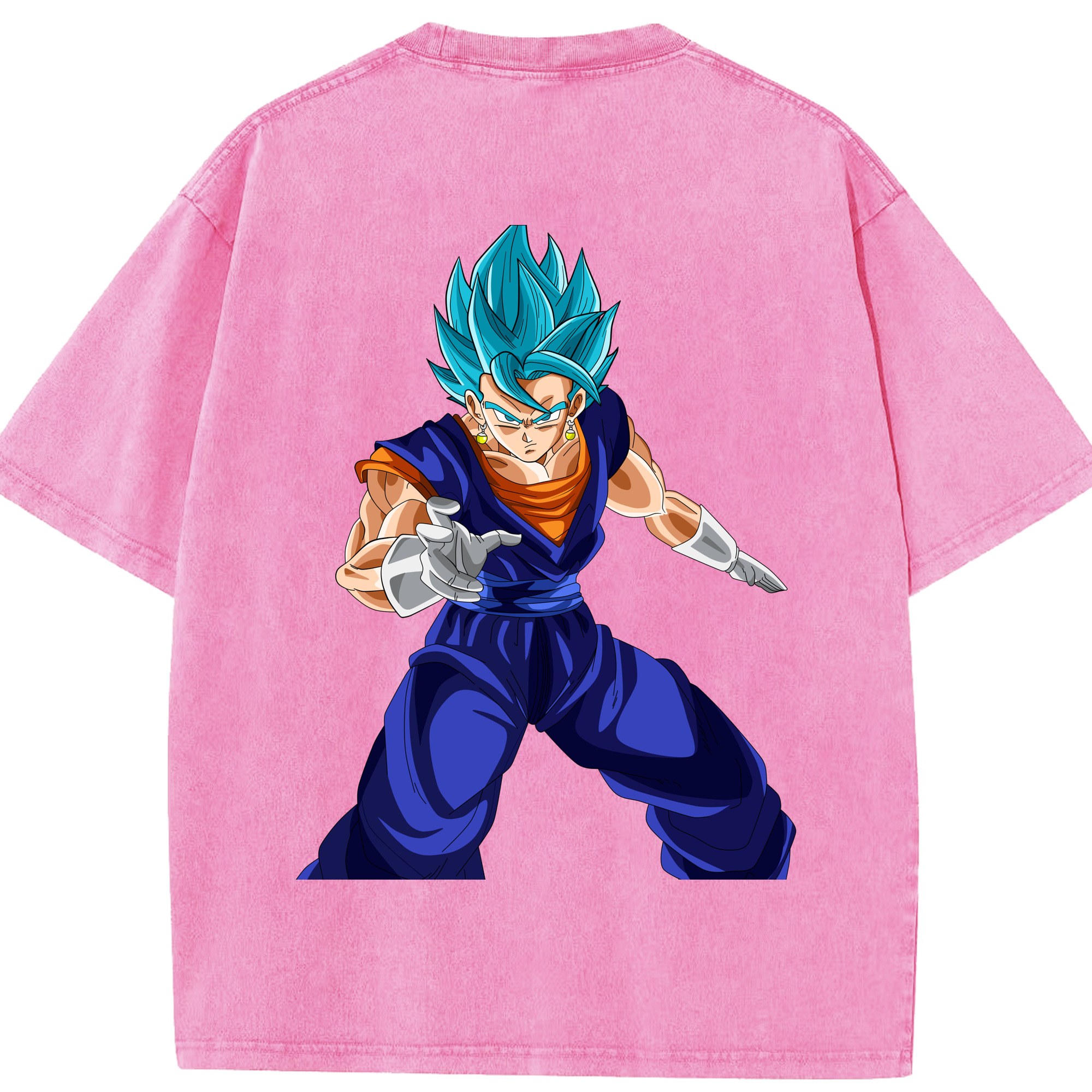 （画像用） ドラゴンボール ベジット DRAGON BALL Vegetto 綿100% ヴィンテージ風 半袖Tシャツ（背面プリント）